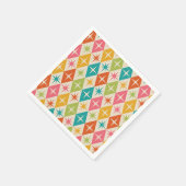 ミッドセンチュリースターバストオンカラフルレトロダイヤモンド スタンダードカクテルナプキン (角)