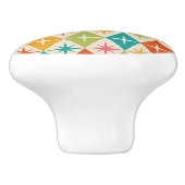 ミッドセンチュリースターバストオンカラフルレトロダイヤモンド セラミックノブ (側面)