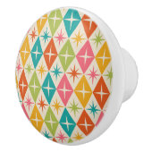 ミッドセンチュリースターバストオンカラフルレトロダイヤモンド セラミックノブ (右)