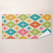 ミッドセンチュリースターバストオンカラフルレトロダイヤモンド バスタオル (バスタオル)