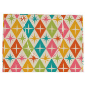 ミッドセンチュリースターバストオンカラフルレトロダイヤモンド ラージペーパーバッグ (裏面)