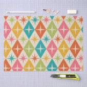 ミッドセンチュリースターバストオンカラフルレトロダイヤモンド 薄葉紙 (クラフト)