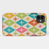 ミッドセンチュリースターバストオンカラフルレトロダイヤモンド Case-Mate iPhoneケース (裏面(横))