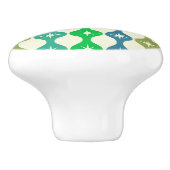 ミッドセンチュリースターバストオングリーンブルーオージーパターン セラミックノブ (側面)