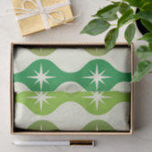 ミッドセンチュリースターバストオングリーンブルーオージーパターン 薄葉紙 (ギフト)