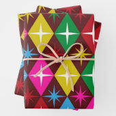 ミッドセンチュリースターバストオンハーレクインダイヤモンド ラッピングペーパーシート (インサイチュ)