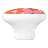 ミッドセンチュリースターバストオンピンクオレンジサークル セラミックノブ (側面)
