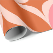 ミッドセンチュリースターバストオンピンクオレンジサークル ラッピングペーパー (ロールコーナー)