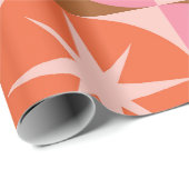 ミッドセンチュリースターバストオンピンクオレンジサークル ラッピングペーパー (ロールコーナー)