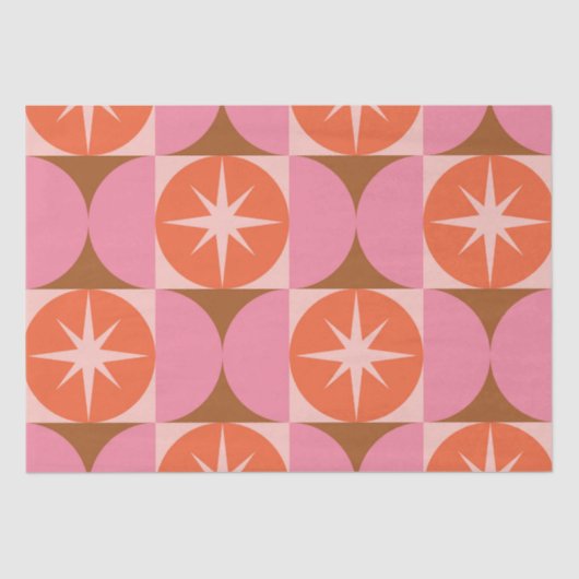 ミッドセンチュリースターバストオンピンクオレンジサークル 薄葉紙 (正面)