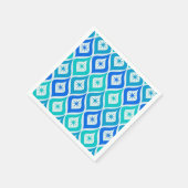 ミッドセンチュリースターバストオンブルーターコイズオーギー スタンダードカクテルナプキン (角)