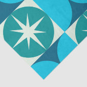 ミッドセンチュリースターバストオンブルーティール（緑がかった色）サークル 薄葉紙 (詳細)