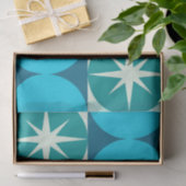 ミッドセンチュリースターバストオンブルーティール（緑がかった色）サークル 薄葉紙 (ギフト)