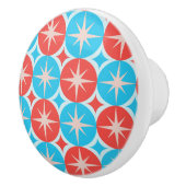 ミッドセンチュリースターバストオン青と赤の円 セラミックノブ (右)