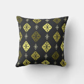 ミッドセンチュリースターバストダイヤモンドブラックイエロー クッション (裏面)