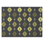 ミッドセンチュリースターバストダイヤモンドブラックイエロー テーブルクロス (正面(横))