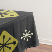 ミッドセンチュリースターバストダイヤモンドブラックイエロー テーブルクロス (インサイチュ)