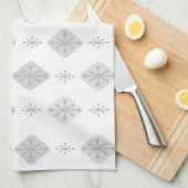 ミッドセンチュリースターバストダイヤモンドライトグレー キッチンタオル (四つ折り)