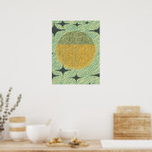 ミッドセンチュリースターバスト幾何学デザイン ポスター (キッチン)