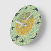 ミッドセンチュリースターバスト幾何学デザイン ラウンド壁時計 (傾斜)