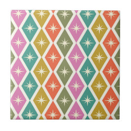 ミッドセンチュリースターブリストオンズカラフルレトロダイヤモンド タイル