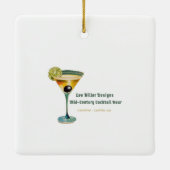 ミッドセンチュリーステンドグラス2オリーブマルティーニ セラミックオーナメント (裏面)