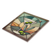 ミッドセンチュリーステンドグラス2オリーブマルティーニ タイル (側面)