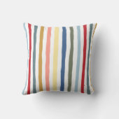 ミッドセンチュリーストライプカラーの手描きモダン クッション (裏面)