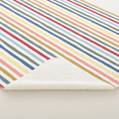 ミッドセンチュリーストライプカラーの手描きモダン シェルパブランケット (3/4)