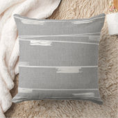 ミッドセンチュリーストライプグレーコンボ クッション (ブランケット)