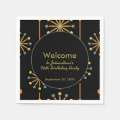 ミッドセンチュリーストライプスターバストカスタムカラーSVG スタンダードカクテルナプキン (正面)