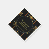 ミッドセンチュリーストライプスターバストカスタムカラーSVG スタンダードカクテルナプキン (角)