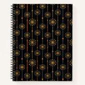 ミッドセンチュリーストライプスターバストカスタムカラーSVG ノートブック (正面)