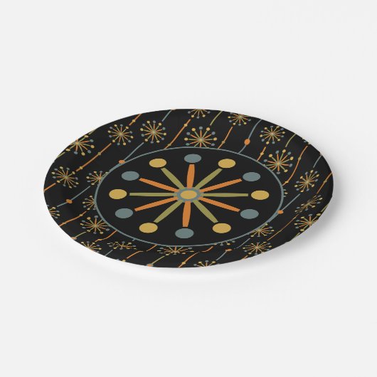 ミッドセンチュリーストライプスターバストカスタムカラーSVG ペーパープレート (アングル)