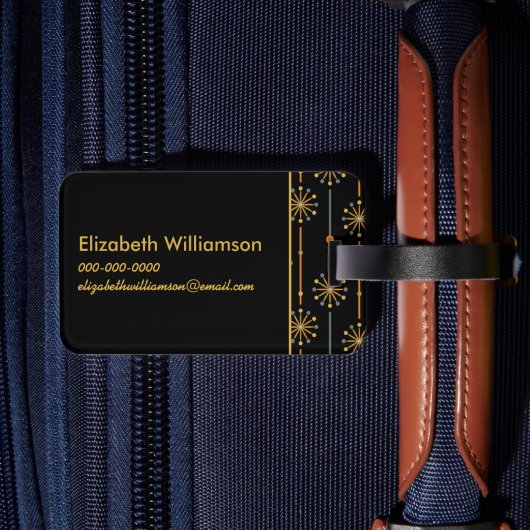 ミッドセンチュリーストライプスターバストカスタムカラーSVG ラゲッジタグ (裏面インサイチュ2)