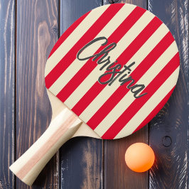 ミッドセンチュリーストライプポロさくらんぼピックピ絵を描ンク 卓球ラケット