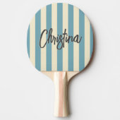 ミッドセンチュリーストライプポロウォームアクアアフタ色彩の鮮やかン午後 卓球ラケット (正面)