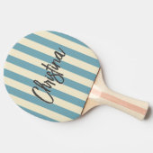 ミッドセンチュリーストライプポロウォームアクアアフタ色彩の鮮やかン午後 卓球ラケット (横)