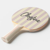 ミッドセンチュリーストライプポロキス色彩の鮮やか名 卓球ラケット (正面アングル)