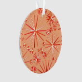 ミッドセンチュリースプートニクパターン、サンゴシェード オーナメント (正面)