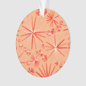 ミッドセンチュリースプートニクパターン、サンゴシェード オーナメント (正面)