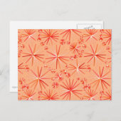 ミッドセンチュリースプートニクパターン、サンゴシェード ポストカード (正面/裏面)