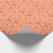 ミッドセンチュリースプートニクパターン、サンゴシェード ラッピングペーパー (角)