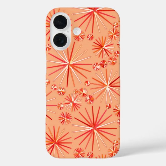 ミッドセンチュリースプートニクパターン、サンゴシェード Case-Mate iPhoneケース (裏面)