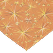 ミッドセンチュリースプートニク模様，テラコッタ テーブルクロス (アングル)
