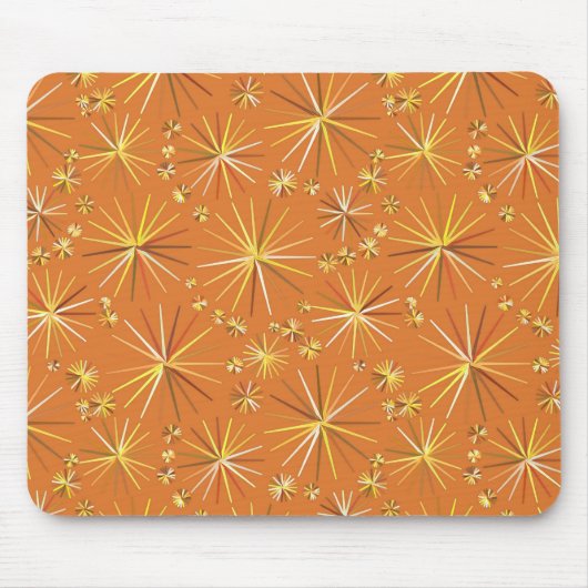 ミッドセンチュリースプートニク模様,テラコッタ マウスパッド (正面)
