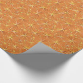 ミッドセンチュリースプートニク模様，テラコッタ ラッピングペーパー (角)