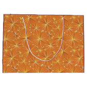 ミッドセンチュリースプートニク模様，テラコッタ ラージペーパーバッグ (裏面)