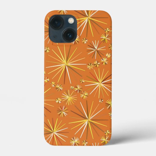 ミッドセンチュリースプートニク模様,テラコッタ Case-Mate iPhoneケース (裏面)
