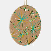 ミッドセンチュリースプートニク模様、Taupe Tan セラミックオーナメント (右)